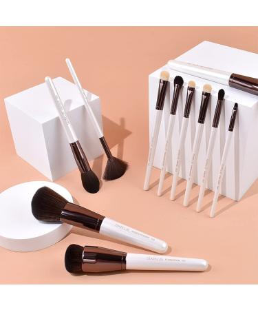 SIXPLUS Travel Makeup Brush Set - 11 Professional Pearly White Brushes with Case | Best Gift for Women Girlfriend & Mom - Foundation Powder Concealer & Eyeshadow - Buy Online on GoSupps.com