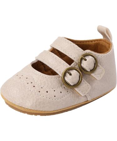 Baby Girls Mary Jane First Walking Shoes | Anti-Slip Princess PU Leather Infant Shoes (0-6 Months) - F Banki - Buy Online on GoSupps.com