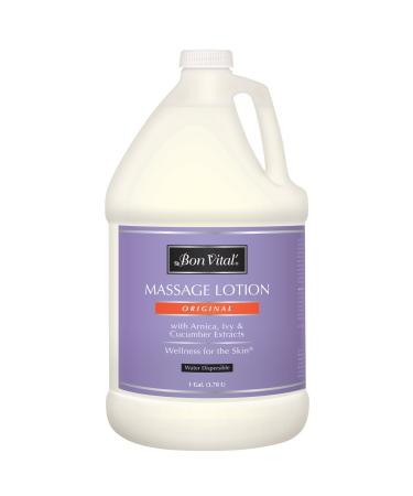 Bon Vital' Original Massage Lotion for a Versatile Massage Foundation to Relax Sore Muscles & Repair Dry Skin, Lightweight, Non-Greasy Formula to Moisturize and Repair Dry Skin, 1 Gallon Bottle