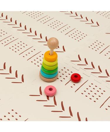 Childlike Behavior Baby Play Mat - Extra Large Non-Toxic Foam Play Mat 72x48 Inches - Beige Mudcloth Design for Infants, Toddlers, and Kids - Buy Online on GoSupps.com