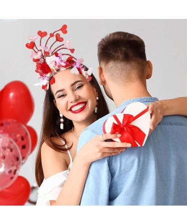 IYOU Valentines Led Headband Red Heart Light Up Hair Bands Rose Flower Amor Valentine's Day Cosplay Hair Accessories for Women - Buy Online on GoSupps.com
