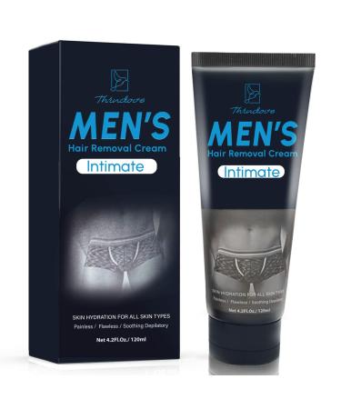 Intimate/Private Hair Removal Cream For Men, - For Unwanted Male Hair In Intimate/Private Area, Effective & Painless Depilatory Cream, Suitable For All Skin Types 4.2 Fl Oz (Pack of 1)