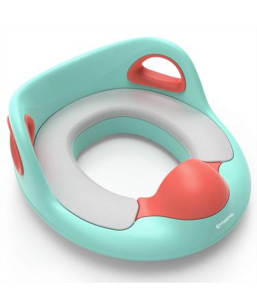 Potty Training Seat for Kids, Enteenly Toddler Toilet Seat for Boys Girls with 3.54in Higher Splash Guard, Handles and Backrest, Sturdy (up to 165lb) Kid Toilet Trainer Ring, Suitable for 1-8 Age Kids