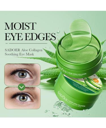 Aloe Vera Under Eye Mask - Combat Dark Circles & Puffiness - 60 PCS Collagen Eye Patches for Fine Lines & Wrinkles - Pure Natural Extracts - Buy Online on GoSupps.com