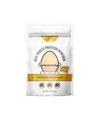 Orgnisulmte Egg White Protein Powder 8 Oz Pasteurized Dried Egg Whites Protein Gluten-Free Non-GMO Unflavored Free Range High Whip for Baking Desserts 227g 8 Ounce (Pack of 1)