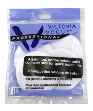 Victoria Vogue Round Puff Pressed Powder Puff - 4-Pack, 4 Count | SGB00GHQBX2UUS - Buy Online on GoSupps.com