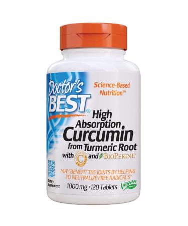 Doctor's Best High Absorption Curcumin with C3 Complex and BioPerine 1000 mg 120 Tablets - Buy Online on GoSupps.com