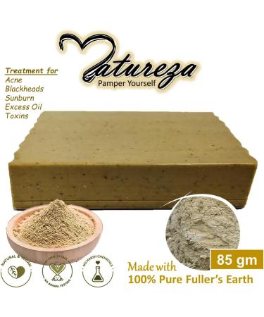 Natureza Organic soap Natural Clay soap body scrub for detoxifying Oily skin Acne 90g - Buy Online on GoSupps.com