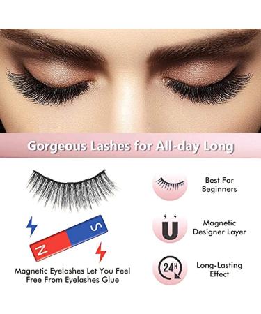 Ggokok 5 Pairs Reusable Magnetic Eyelashes & 2 Tubes of Eyeliner Kit - No Glue Needed - Style 1 - Buy Online on GoSupps.com
