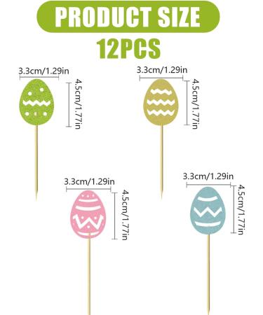Easter Cake Toppers Cupcake Toppers Decorations Easter Rabbit Cupcakes Toppers Glitter Happy Easter Cupcake Toppers Bunny Egg Cupcake Picks Easter Party Supplies (12 Pcs) - Buy Online on GoSupps.com