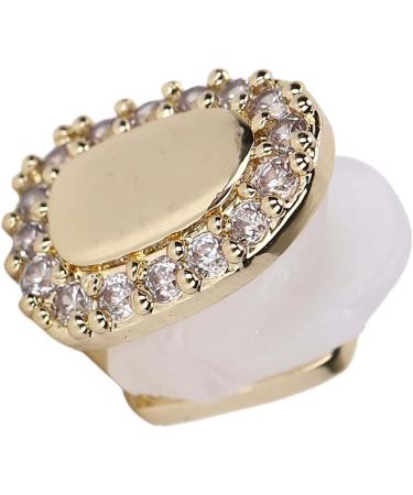 Shiny Hip-Hop Grill Cap - Single Tooth Decoration for Halloween & Shows | Diamond Gold Color Platter - Buy Online on GoSupps.com