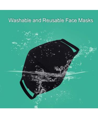 Organic Cotton Face Cover 8 Pack - Washable & Reusable Black Travel Mask with Nose Bridge Wire - Soft Cloth Masks for Men & Women - Ideal for Outdoor Use - Buy Online on GoSupps.com