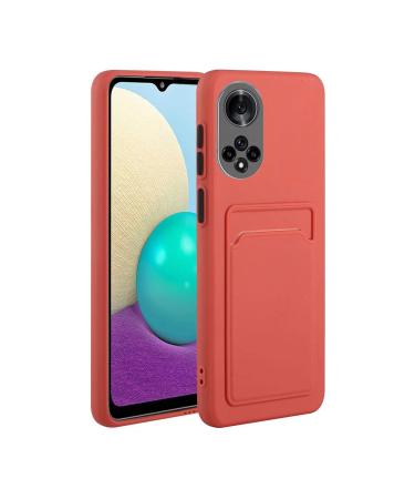 Tivenfezk Nadoli Silicone Case for Honor 50 Ultra thin shockproof scratch -resistant wallet soft TPU protective cover cell phone case with credit card holder Honor 50 plum