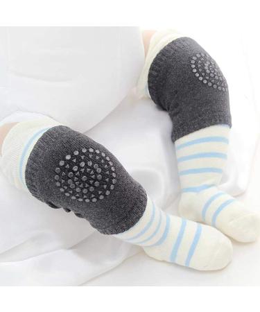 Kalevel Baby Crawling Anti-Slip Knee Pads - 2 Pairs Navy Blue + Dark Grey Knee Sleeve Protector for Infant Toddler Boy Girl - Buy Online on GoSupps.com
