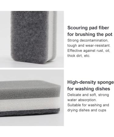 GEOINU 20PC Sponge Dishwashing Wipe Household Double Sided Pot Brush Kitchen Housework Cleaning Rounded Three Layer Sponge Scouring Pad Pack of 20 - Buy Online on GoSupps.com