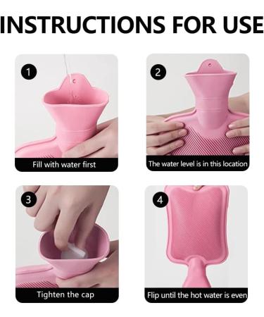 PVC Hot Water Bottle 850ML with Fluffy Cover | Hand Warmer Bag for Pain Relief | Portable & Washable | Black Style-A2 - Buy Online on GoSupps.com