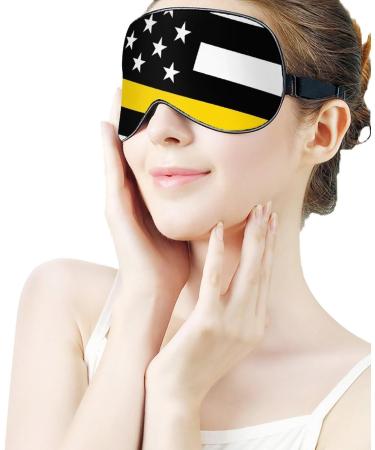 USA Thin Yellow Line Flag Sleep Mask - Adjustable Eye Cover for Sleeping and Travel - Buy Online on GoSupps.com