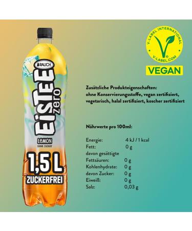 Smoke Zero Lemon Iced Tea | Sugar-Free & Low-Calorie Refreshment | 6x 1.5L PET Bottles | Enjoy the Refreshing Lemon Taste - Buy Online on GoSupps.com