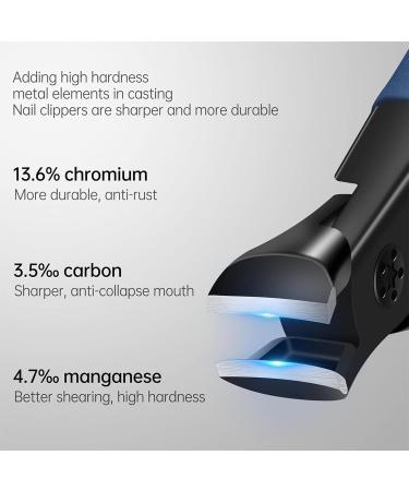 Nail Clippers for Thick Nails Toenail Clippers Wide Jaw Nail Cutter Heavy Duty Nail Clipper Sharp Curved Toe Nail Clippers for Men and Women Blue - Buy Online on GoSupps.com