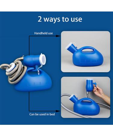 ICEMOB Urine Bottles for Men for Camping Car Travel Bed Male Urinal Bottles with Spill Proof 2000ML Portable Urinal Ergonomic Handle Design 1.6M Hose Easy to Clean - Buy Online on GoSupps.com