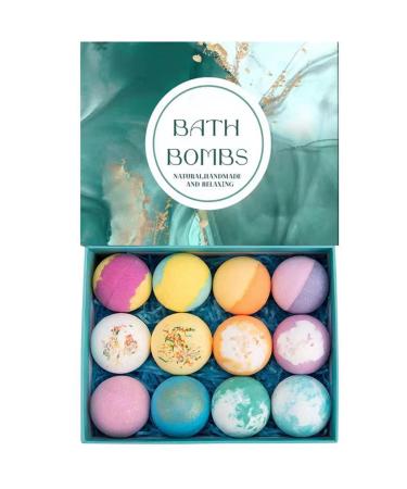 Bath Bombs  12 Organic Bubble Bath Bombs for Women Kids  Wonderful Fizz Effect Bath Gift for Valentine s Day  Christmas  Perfect for Spa Bath Handmade Birthday Mothers Day Gifts  Wife  Girlfriend