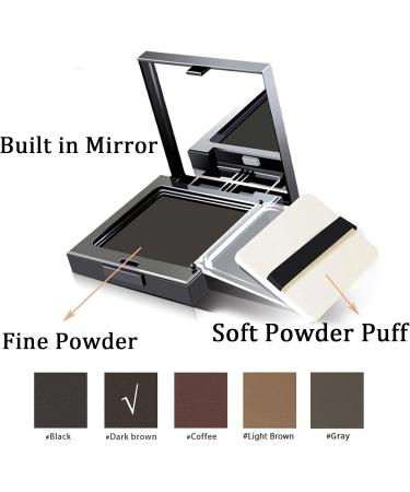 Hair Root Concealer Instant Hair Shading Powder Deep Brown Hairline Powder Natural Hair Root Powder with Mirror -Quickly Cover Grey Hair & Sweatproof Root Cover Up Powder for Women & Men-Deep Brown - Buy Online on GoSupps.com