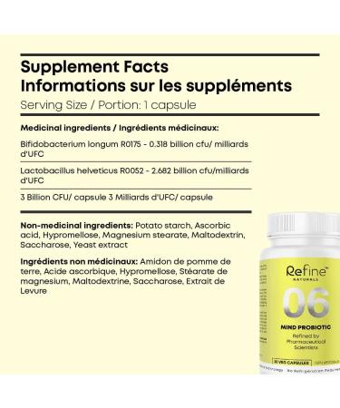 REFINE NATURALS 2-in-1 Probiotic Supplement for Gut and Brain Health | Digestive Supplements Gastro Relief | Support Capsule with 3 Billion Active Cells | for Women and Men to Improve Gut Health and Memory | 30 Vegetarian Capsules - Buy Online on GoSupps.com