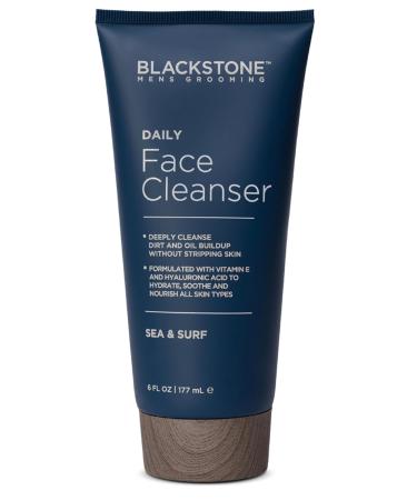 Blackstone Men's Grooming Daily Face Cleanser - Deep Cleanse & Nourish with Hyaluronic Acid Aloe Vera and Vitamin E | Hydrate - Sea & Surf (6 Fl Oz)