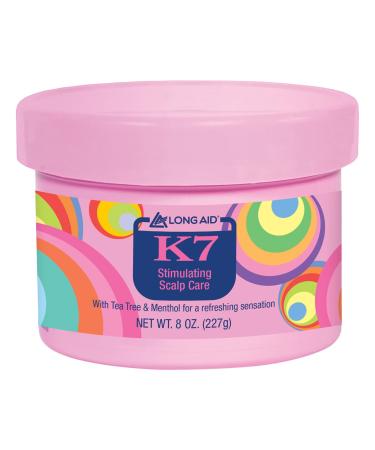 AmPro Long-Aid K7 Stimulating Scalp Care Conditioner - Tea Tree and Castor Oil Nourishes Dry Scalps - Cooling Sensation of Menthol Helps Soothe and Energize - Free of Alcohol and Dyes - 8 oz