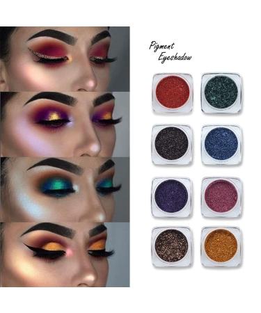Lucoss Glitter Eyeshadow | Metallic Powder in Brown Green Silver Black Purple Gold Blue Red & Yellow - Shop Internationally! - Buy Online on GoSupps.com