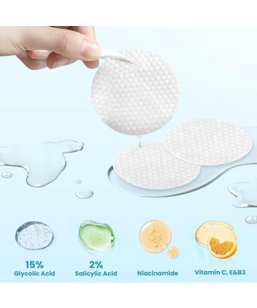 Glycolic Acid Resurfacing Pads, 15% Ultra Pure Glycolic Acid & 2% Salicylic Acid Exfoliating Peel for Face, Keeps Skin Smooth and Prevents Wrinkles and Lines, Radiant Skin Renewal - 60 Pads - Buy Online on GoSupps.com