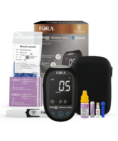 FORA Test N'GO Advance Voice MultiFunctional Monitoring System Blood Ketone Kit  Ideal for Keto Diet and Ketosis Monitoring (TN'G Checker)