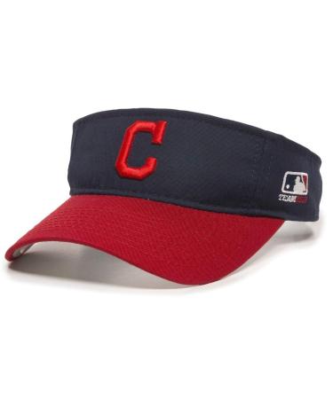 OC Sports Indians Two Tone Golf Sun Visor Hat Cap Adult Adjustable Navy