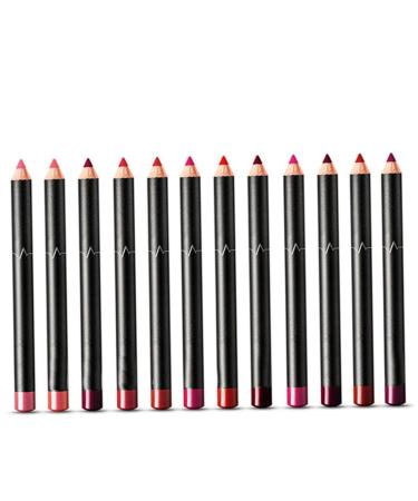 Lip Liner Pencil Set Lip Liner Set 12 Colors Waterproof Long Lasting Lipstick Pencil for Women 12PCS Color 01-12