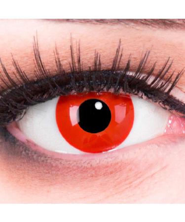 Funnylens 1 pair of colored crazy fun red devil red devil year contact lenses.Perfect for Halloween carnival carnival or carnival vampire demon with free contact lens tank without strength! - Buy Online on GoSupps.com