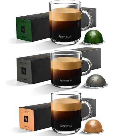 Nespresso Vertuo Coffee Capsules - Stormio Fortado Melozio - 3 Boxes (30 Pods) Bundled with Border Biscuits & Giftable Tote Bag - Buy Online on GoSupps.com