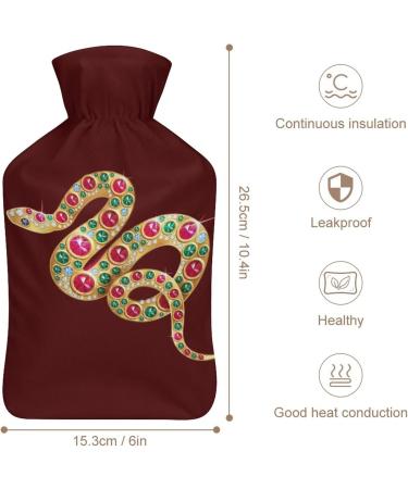 Jeweled Snake Hot Water Bottle - Plush Cover Hand Warmer for Adults & Kids | 26.5x15.3cm - International Shipping Available - Buy Online on GoSupps.com
