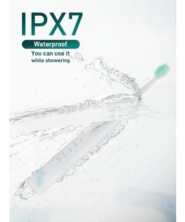 NELL&WELL Sonic Electric Toothbrush for Adults - Rechargeable 5 Modes 3 Brush Heads IPX7 Waterproof (White) - Best International Shipping Available - Buy Online on GoSupps.com