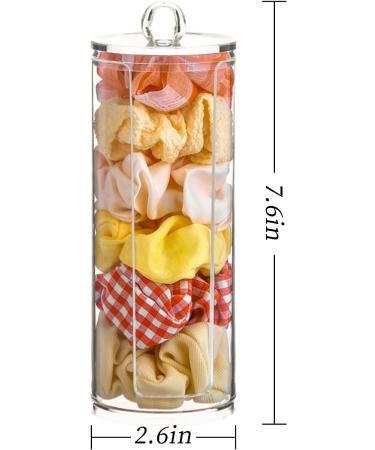 Wudygirl Clear Scrunchie Holder Stand with Lid - Hair Accessories Display for Teen Girls - 2.6x2.6x7.6 Inches Transparency - Buy Online on GoSupps.com