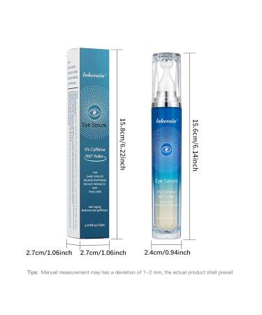 5% Caffeine Eye Serum - 360 Massage Roller for Dark Circles Puffiness Relief & Anti-Aging - Brightening Under Eye Cream 0.5 OZ - Buy Online on GoSupps.com