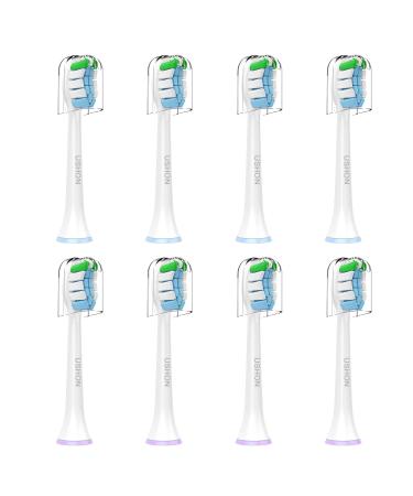 USHON Replacement Toothbrush Heads for Philips Sonicare Click-on Toothbrushes Brush Heads Compatible with Phillips Sonicare Snap-on Electric Tooth Brushes 8 Pack