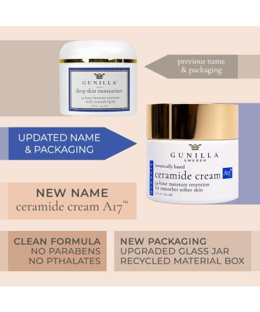 Gunilla Ceramide Cream A17 - 24-Hour Anti-Aging Moisturizer | Natural Vegan Formula with 17 Actives & Botanicals | Reduce Fine Lines & Wrinkles | 2oz - Buy Online on GoSupps.com