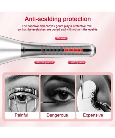 RIYAN Heated Eyelash Curler Electric Eyelash Comb LCD Display Rechargeable Quick Heating Curling White - Buy Online on GoSupps.com