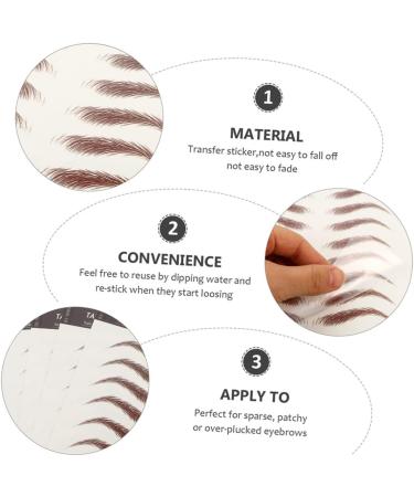 Beavorty 18 Sheets Waterproof Eyebrow Stickers Eyebrow Tattoos Stickers 6d Hair-like Eyebrows Stickers Tool - Buy Online on GoSupps.com