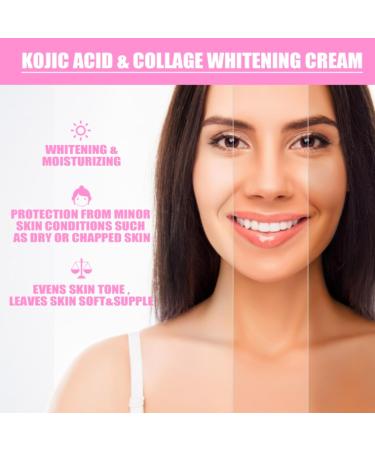 Kojic Acid Collagen Face Cream - Anti Wrinkle Face Cream - Moisturiser Face Women - Collagen Cream for Face - Face Moisturizer for Dry Skin - Anti Aging Cream for Women - Buy Online on GoSupps.com
