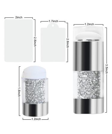 Silver French Tip Nail Stamp Double Sided Clear Art Stamper: Soft Silicone, Jelly with Scraper for Clear Stamping - Buy Online on GoSupps.com