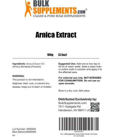 Arnica Extract Powder - 100g - Herbal Supplement from Dried Arnica Flower | BULK SUPPLEMENTS - Buy Online on GoSupps.com