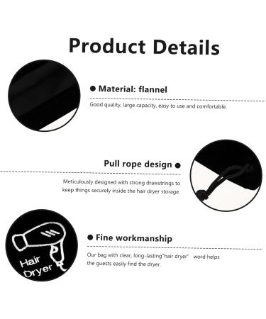 Healeved 8 Pcs Hair Dryer Storage Bag Jewelry Hair Dryer Bag Purse Organizer Pouches Tool Black Flannel - Buy Online on GoSupps.com