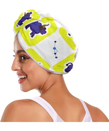 Buy Constellation Taurus Hair Towel 2 Pack | Super Absorbent Quick Dry Hair Turbans for Women & Girls - Perfect Hair Drying Solution - Buy Online on GoSupps.com
