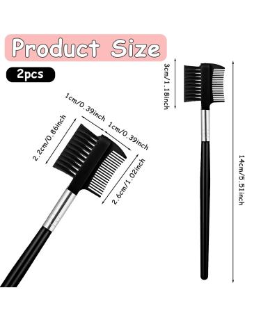 2Pcs Eyebrow Brush & Eyelash Comb Set - Ultimate Tool for Mascara Clumps Brow Grooming & Lash Separation - Black Eyebrow Makeup Brushes - Buy Online on GoSupps.com